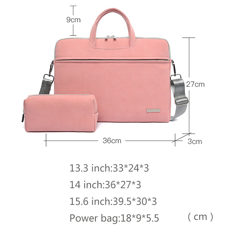Pu Leather Women Laptop Bag Notebook Carrying Case Briefcase For Macbook Air 13.3 14 15.6