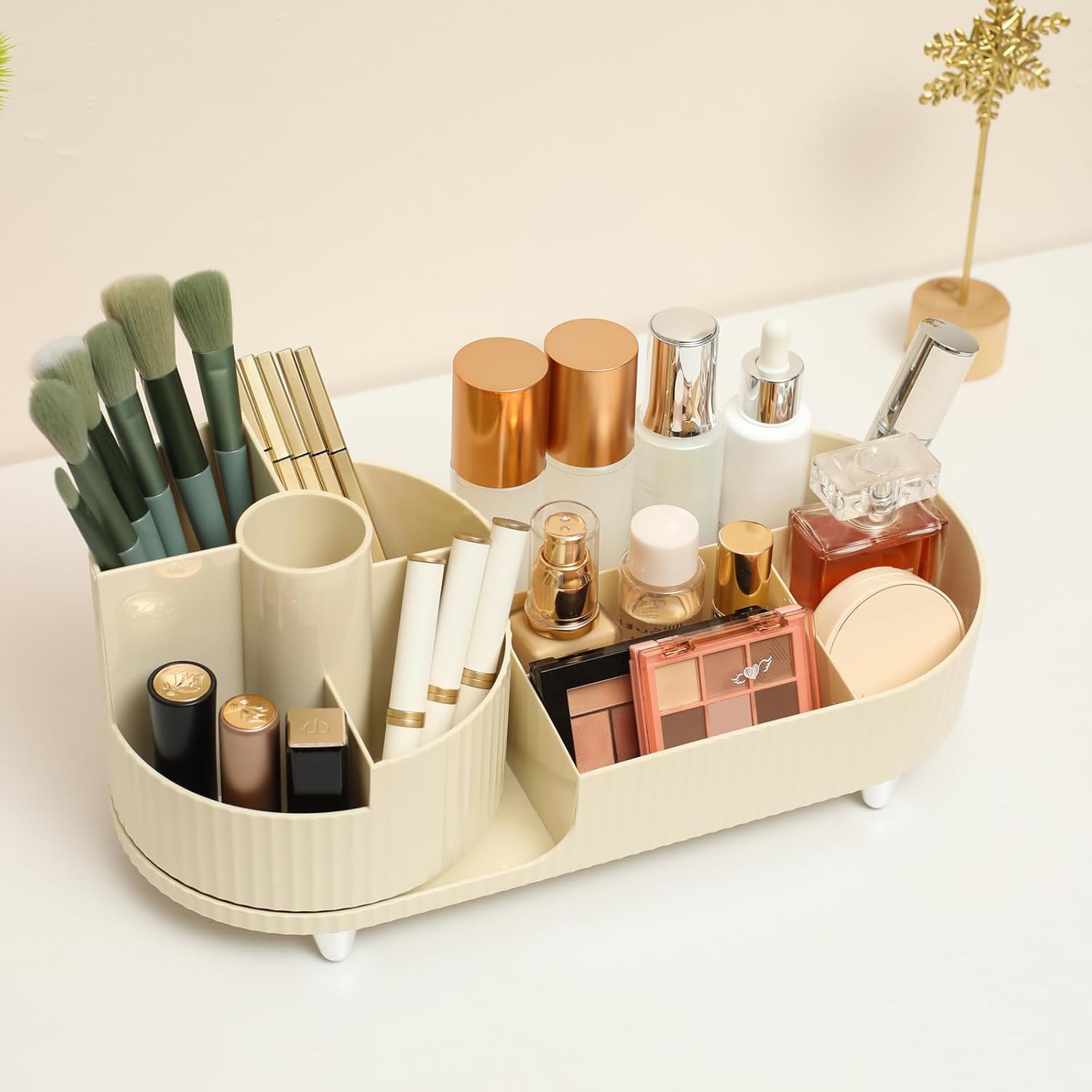 Makeup Organizer Countertop Rotating Makeup Organizer For Vanity Large Capacity Cosmetic D