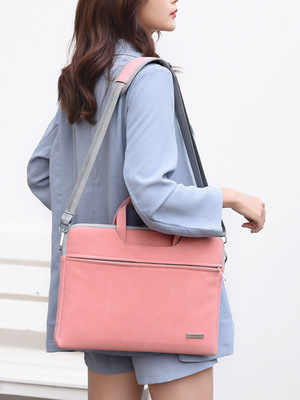 Pu Leather Women Laptop Bag Notebook Carrying Case Briefcase For Macbook Air 13.3 14 15.6