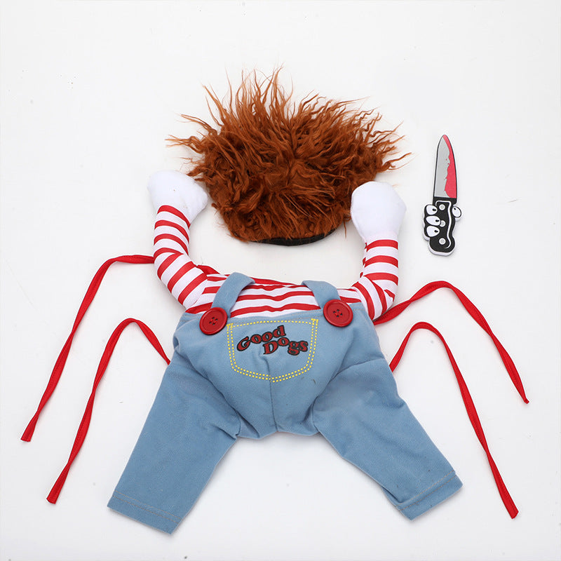 Halloween Pet Costume Pet Dog Funny Clothes Adjustable Dog Cosplay Costume Scary Costume P