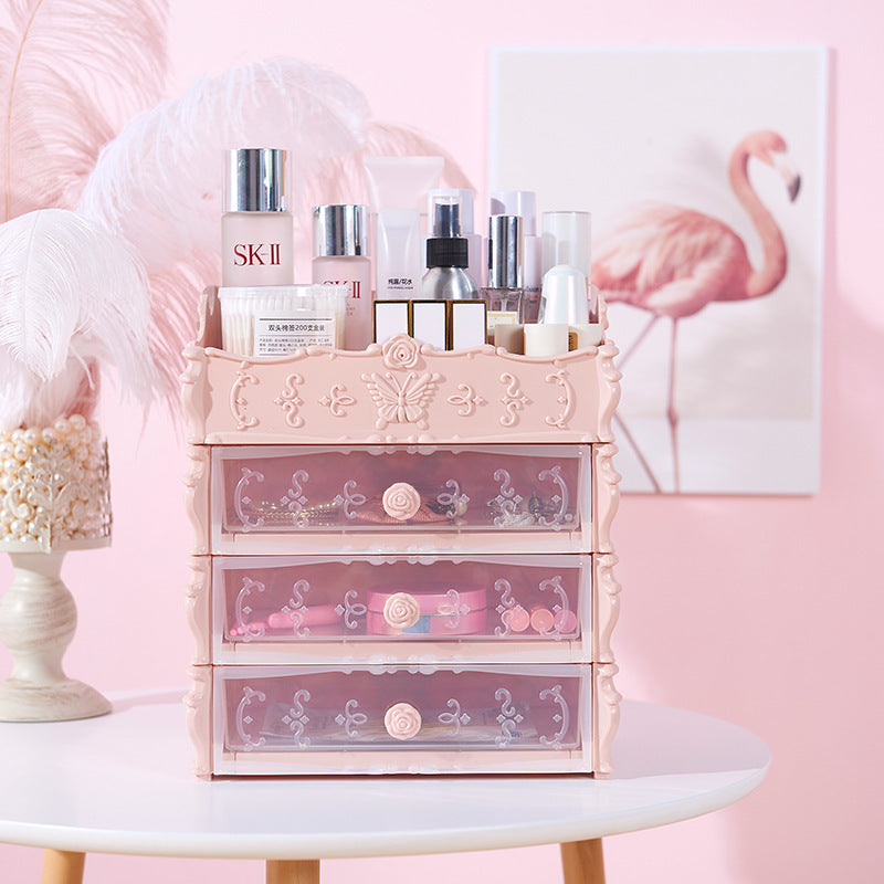 Transparent Makeup Organizer Cosmetic Storage Box Drawer Desktop Organizer Jewelry Beauty