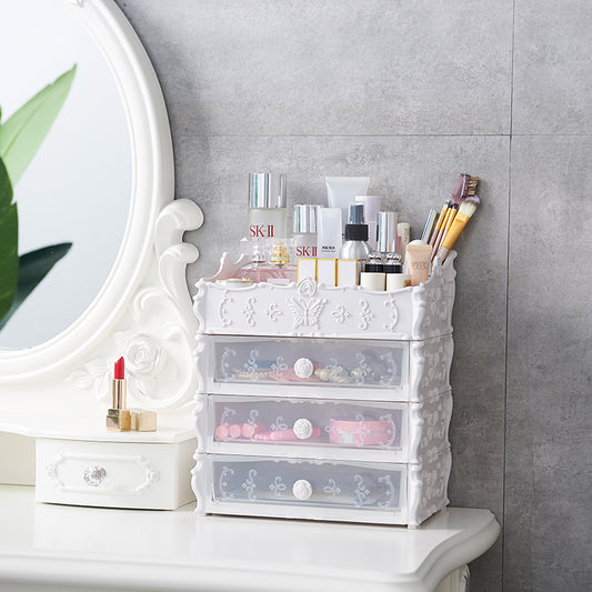 Transparent Makeup Organizer Cosmetic Storage Box Drawer Desktop Organizer Jewelry Beauty