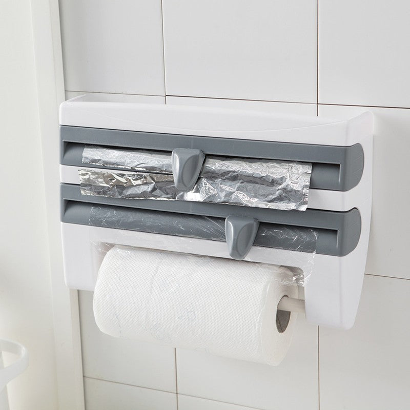 4-In-1 Kitchen Roll Holder Dispenser Kitchen Foil Film Wrap Tissue Paper 4 In 1 Kitchen Ro