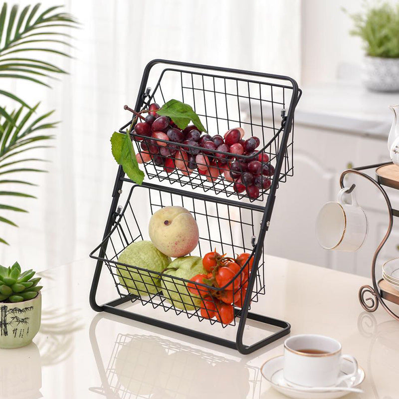 Stainless Steel Countertops Multilayer Spice Rack Fruit Kitchen Storage Kitchen Storage Ra