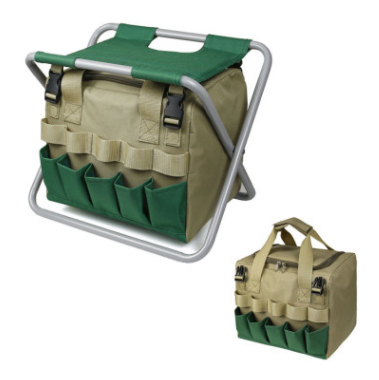 Gardening Stool With Tote Bag Chair Garden Tools Set Organizer, Folding Garden Seat Garden