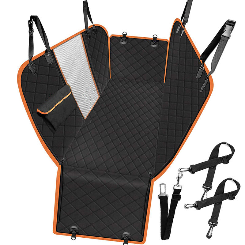 Dog Car Seat Cover View Mesh Pet Carrier Hammock Safety Protector Car Rear Back Seat Mat W