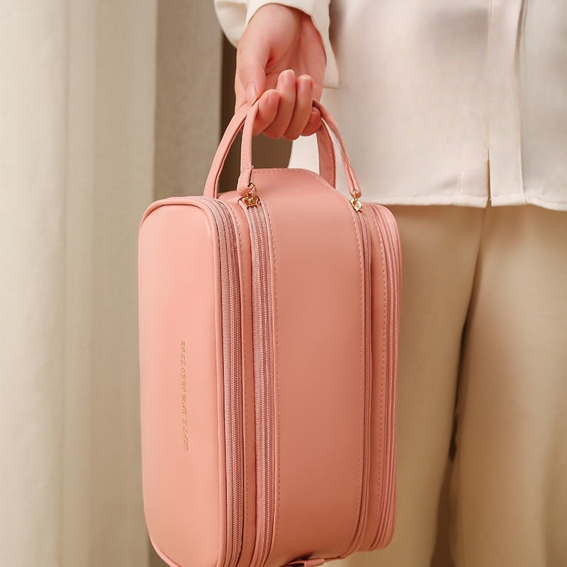 Three-Layer Double Zipper U-Shaped Design Cosmetic Bag Fashion High Capacity Make Up Bags
