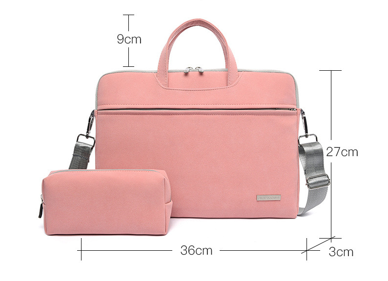 Pu Leather Women Laptop Bag Notebook Carrying Case Briefcase For Macbook Air 13.3 14 15.6