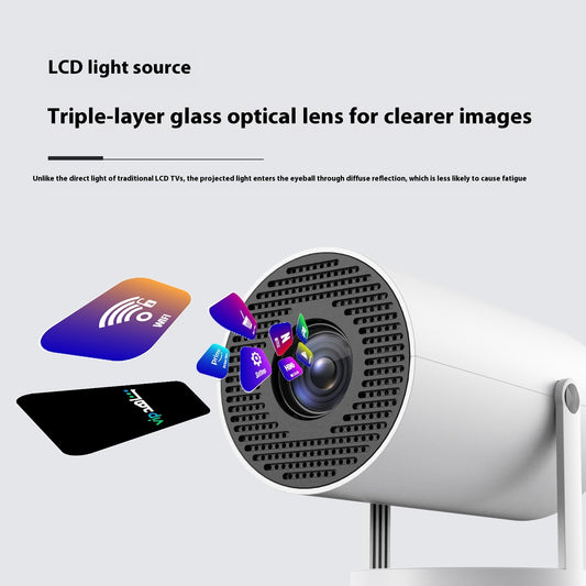 Portable Projector Small Straight Projector For Home Use 180 Degrees Projection Angle Auto