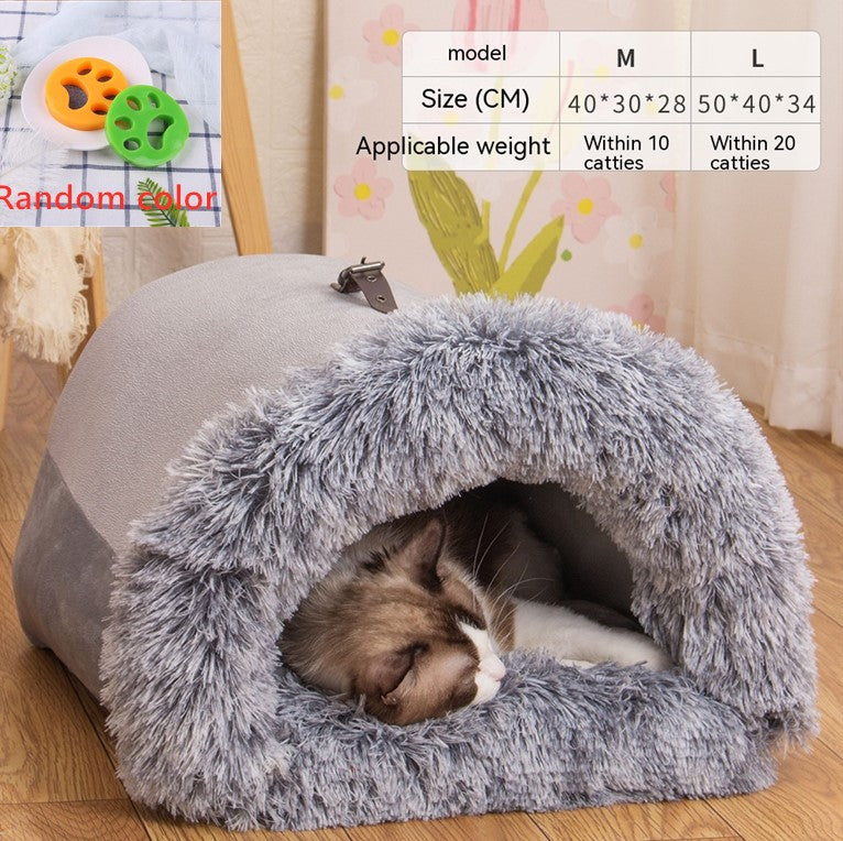 Splice Portable Pet Nest Portable Autumn And Winter Warm Dog Nest Moisture-Proof Long Fur