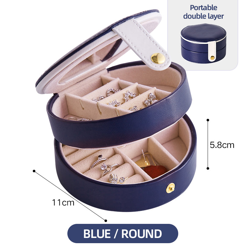 Jewelry Storage Box Desktop Dustproof Earrings Earrings Necklace Storage Box Screen Foldin