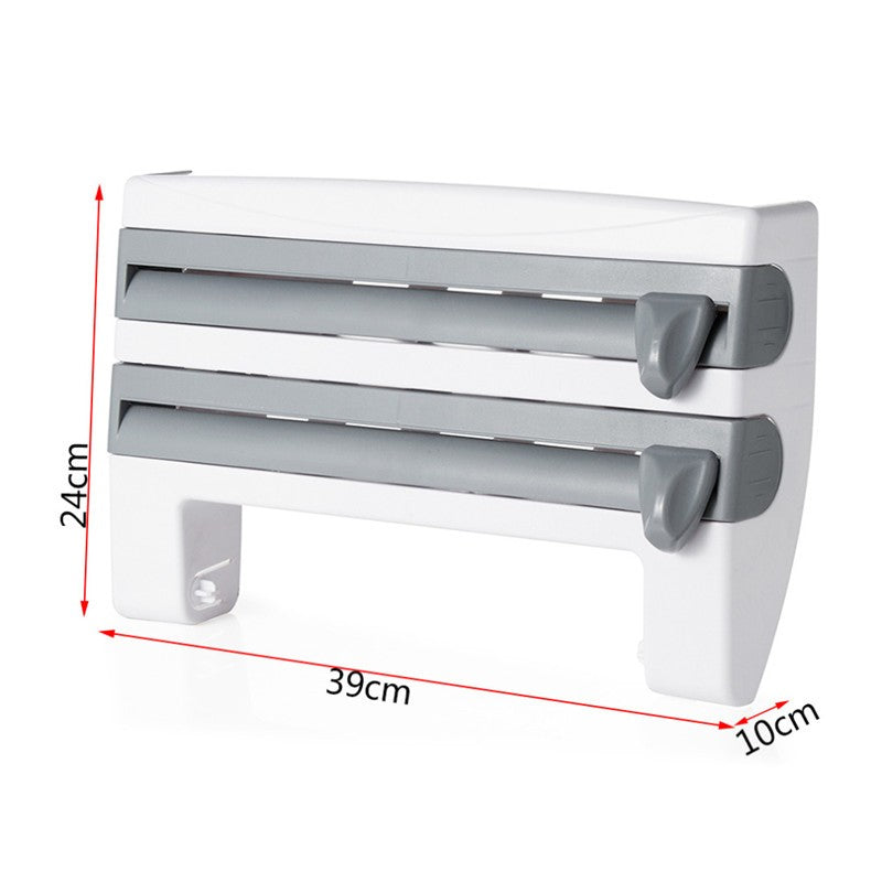 4-In-1 Kitchen Roll Holder Dispenser Kitchen Foil Film Wrap Tissue Paper 4 In 1 Kitchen Ro