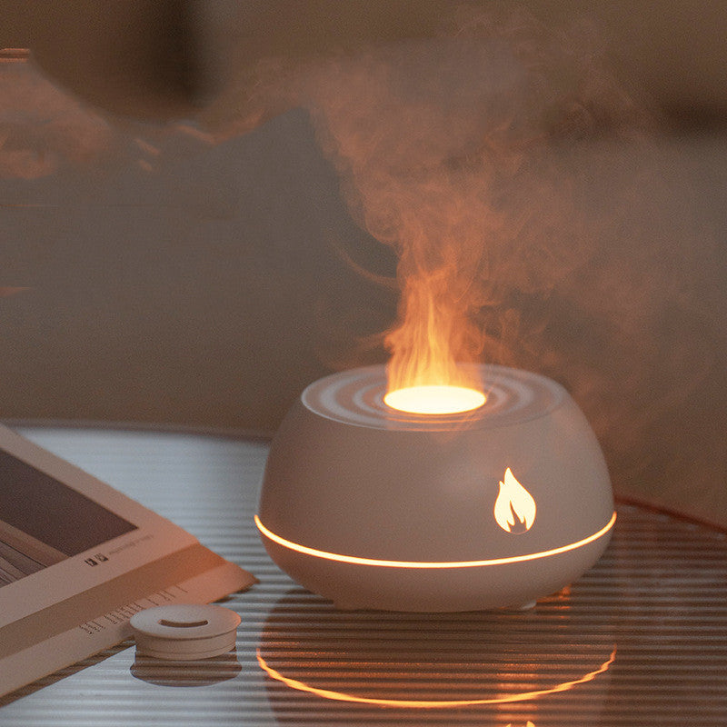 Flame Humidifier Aromatherapy Diffuser 7 Colors Light Home Air Humidifier 130Ml Usb Room F