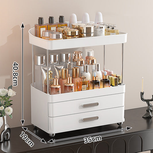 2 Drawers Makeup Organizer - 4 Tier Bathroom Organizers And Storage, Versatile Perfume Van