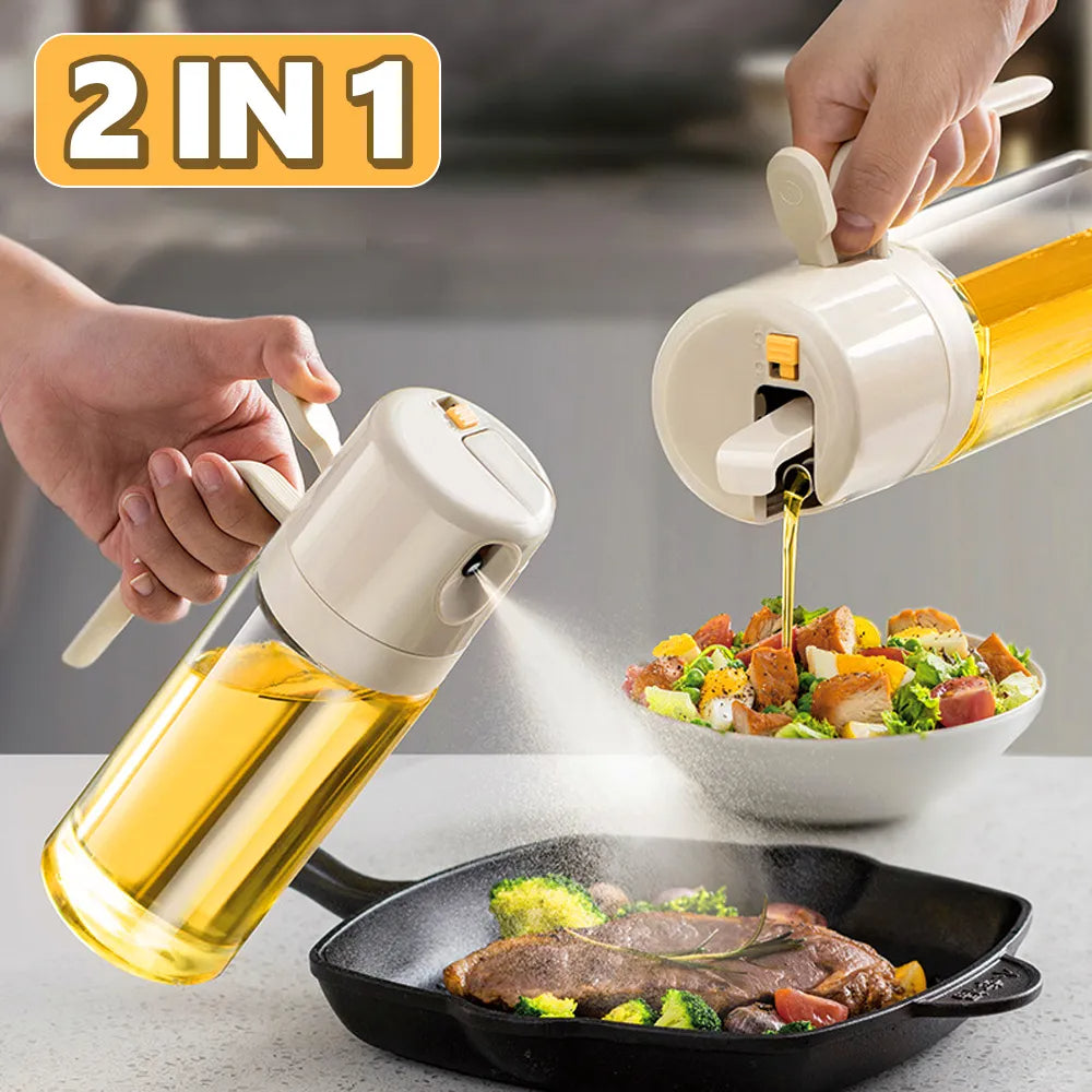 2 In 1 Oil Sprayer Bottle Bbq Cooking Oil Dispenser Olive Oil Pourers Sprayer Kitchen Baki