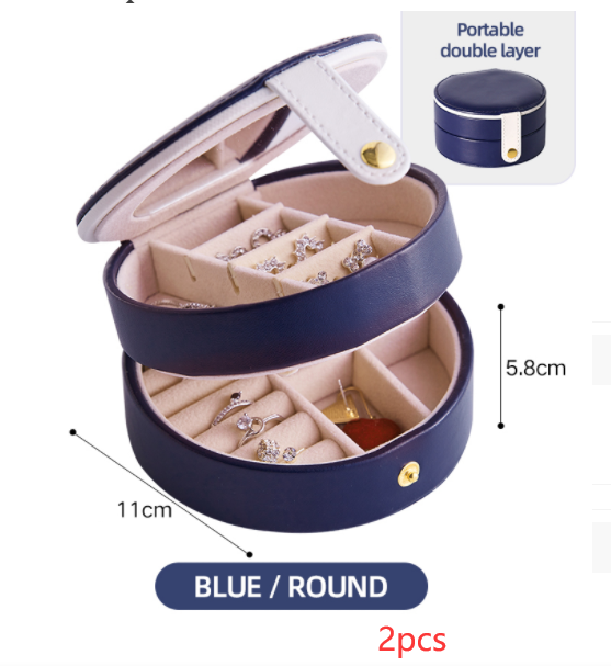 Jewelry Storage Box Desktop Dustproof Earrings Earrings Necklace Storage Box Screen Foldin