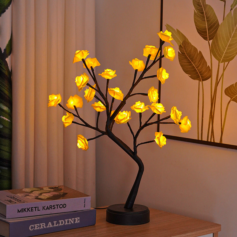 Table Lamp Flower Tree Rose Lamps Fairy Desk Night Lights Usb Operated Gifts For Wedding V