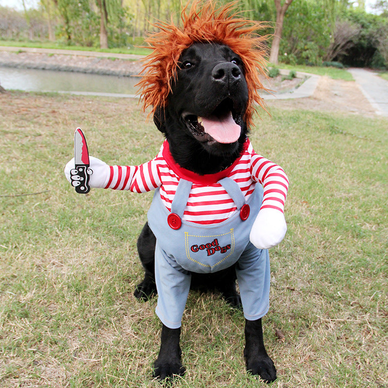 Halloween Pet Costume Pet Dog Funny Clothes Adjustable Dog Cosplay Costume Scary Costume P
