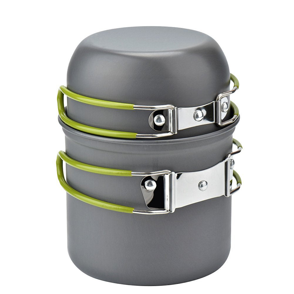 Camping Cookware Kit Outdoor Cooking Set Aluminum Equipment Outdoor Pot Travel Tableware K