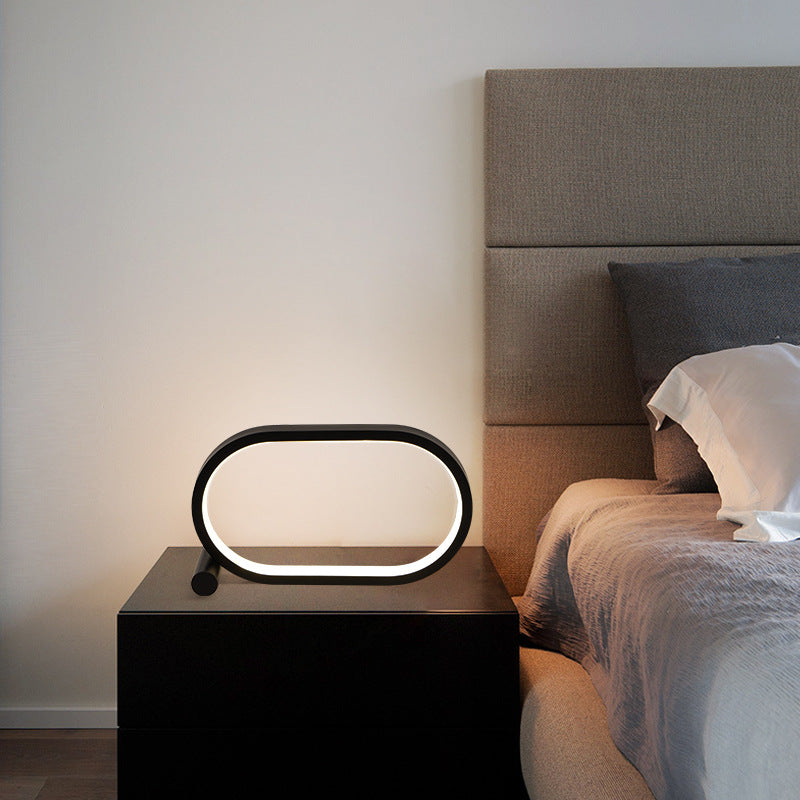 Usb Plug-In Lamp Oval Acrylic Lamp Touch Control Dimmable Modern Simple Creative Night Lam