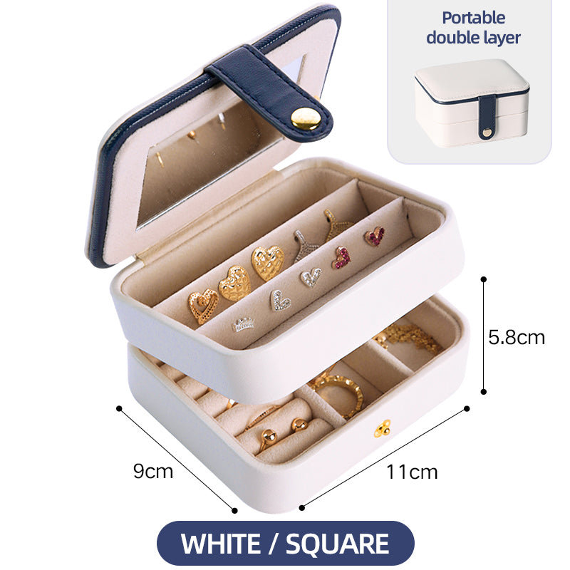 Jewelry Storage Box Desktop Dustproof Earrings Earrings Necklace Storage Box Screen Foldin