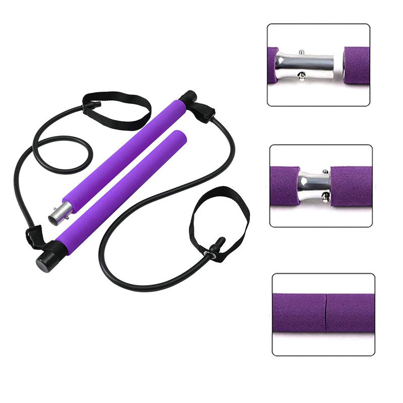 Fitness Yoga Pilates Bar Portable Gym Accessories Sport Elastic Bodybuilding Resistance Ba