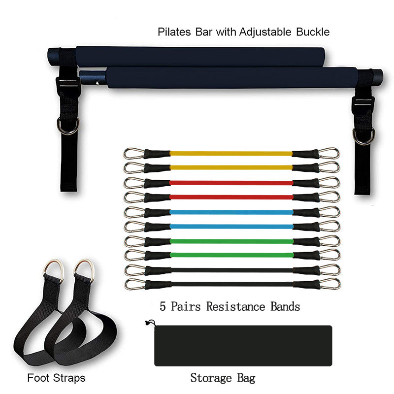Fitness Yoga Pilates Bar Portable Gym Accessories Sport Elastic Bodybuilding Resistance Ba