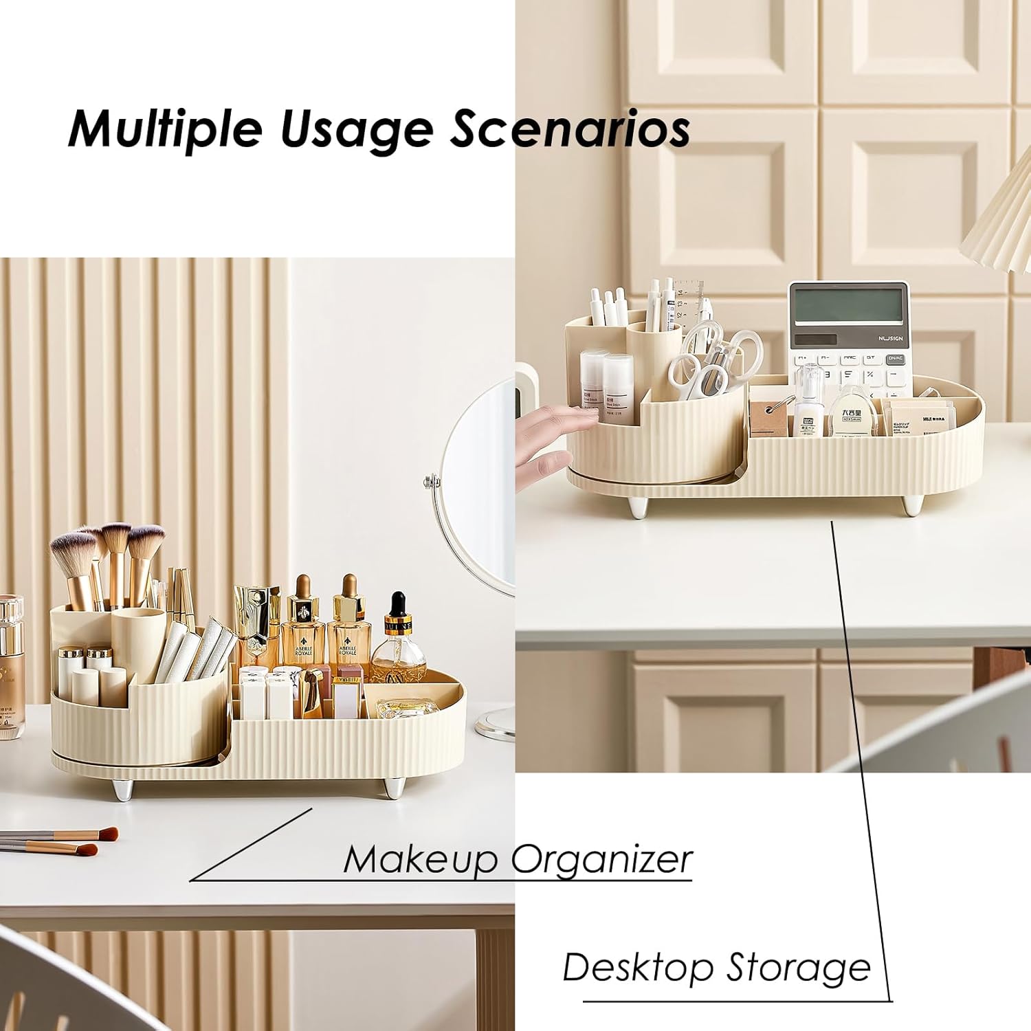 Makeup Organizer Countertop Rotating Makeup Organizer For Vanity Large Capacity Cosmetic D