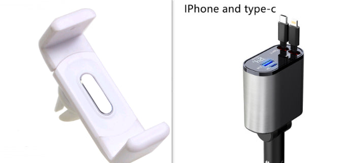 Metal Car Charger 100W Super Fast Charging Car Cigarette Lighter Usb And Type-C Adapter