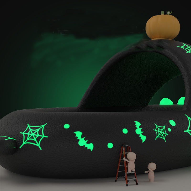 Halloween And Christmas Shoes Ins Luminous Shark Slippers Couple Men Women House Shoes Non