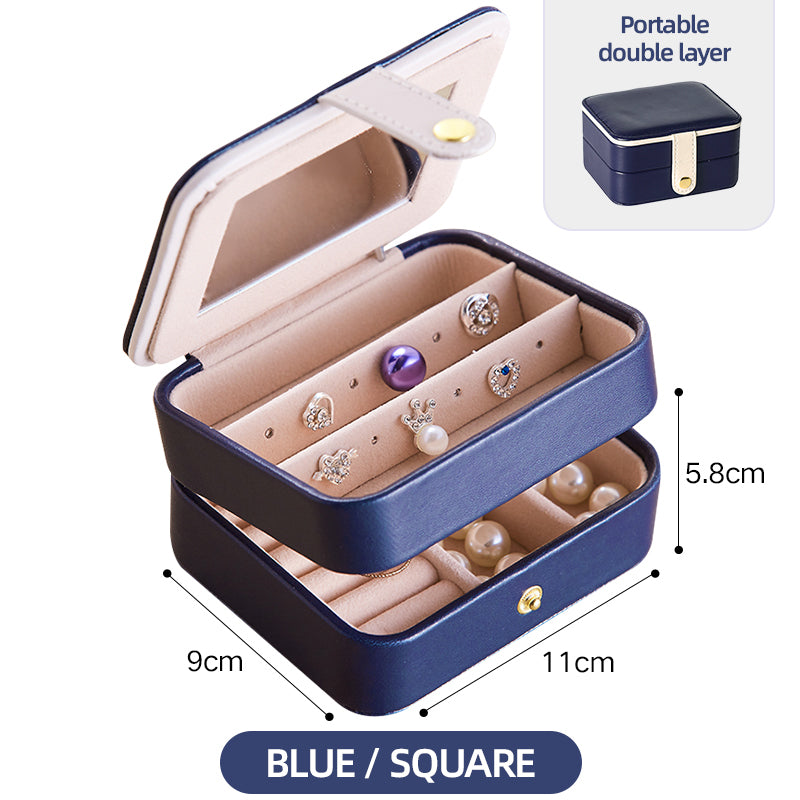Jewelry Storage Box Desktop Dustproof Earrings Earrings Necklace Storage Box Screen Foldin