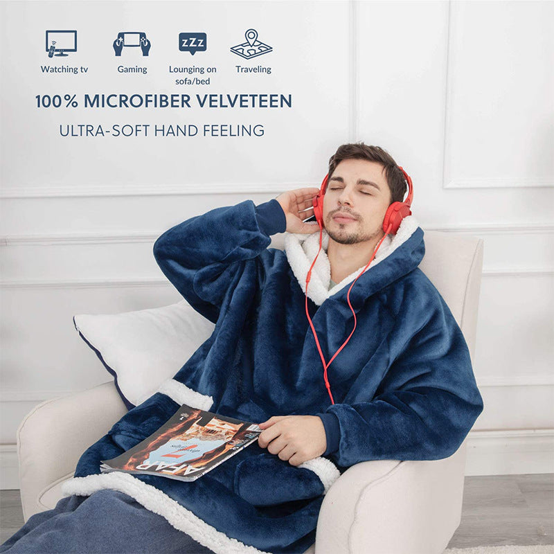Winter Tv Hoodie Blanket Winter Warm Home Clothes Women Men Oversized Pullover With Pocket
