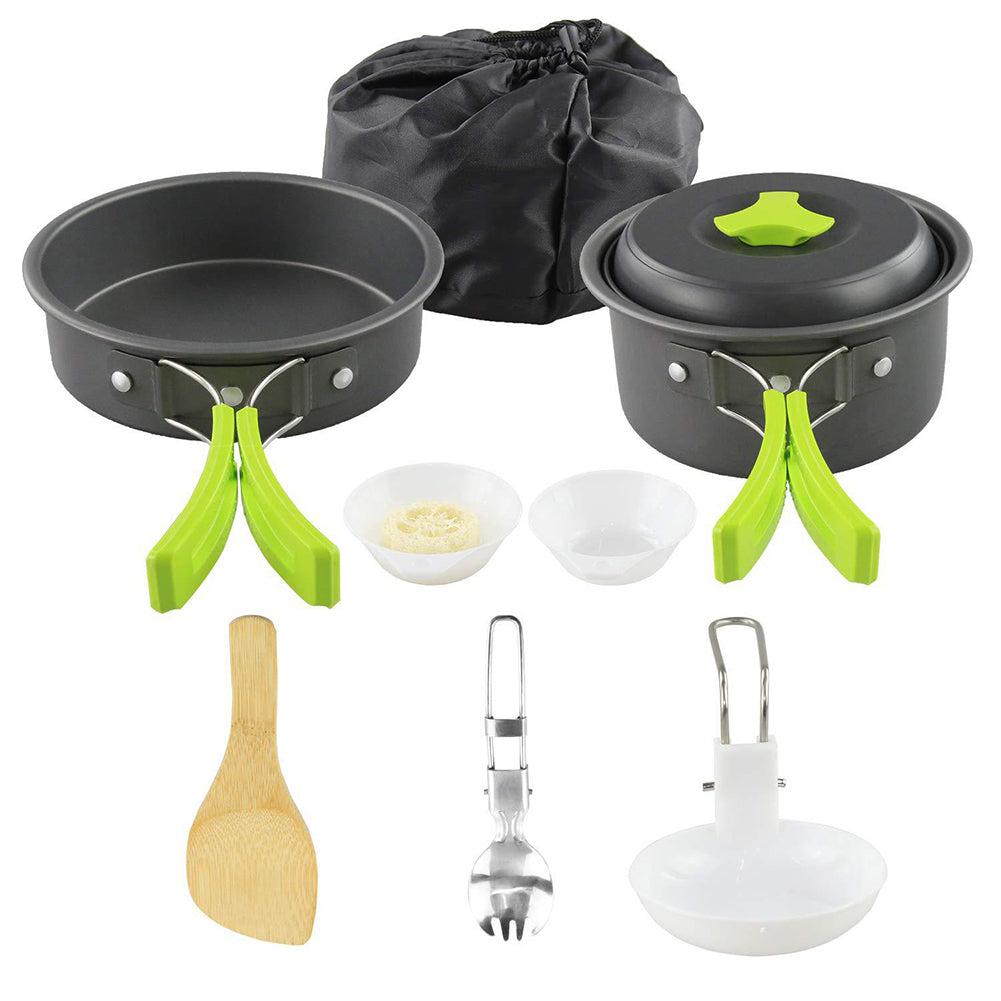 Camping Cookware Kit Outdoor Cooking Set Aluminum Equipment Outdoor Pot Travel Tableware K