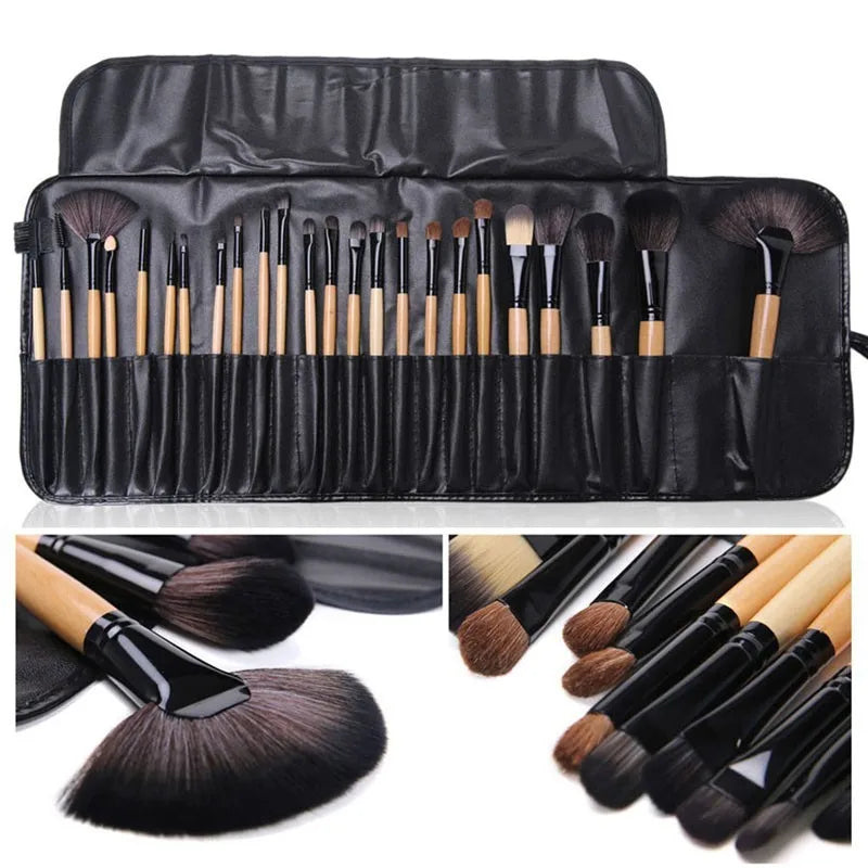 Gift Bag Of 24 Pcs Makeup Brush Sets Professional Cosmetics Brushes Eyebrow Powder Foundat