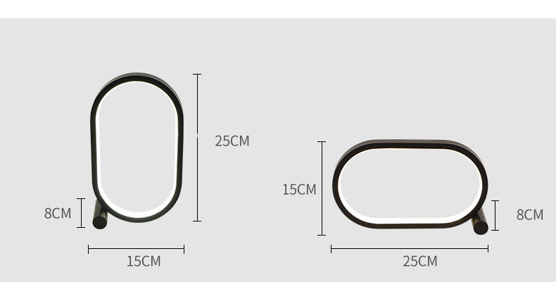 Usb Plug-In Lamp Oval Acrylic Lamp Touch Control Dimmable Modern Simple Creative Night Lam