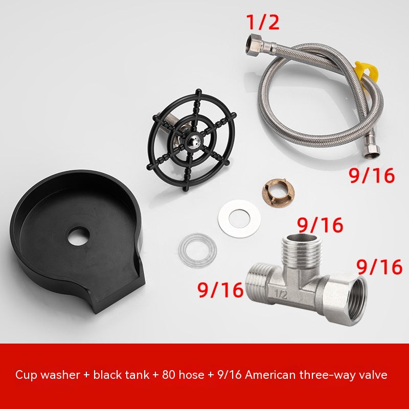 Bar Counter Cup Washer Sink High-Pressure Spray Automatic Faucet Coffee Pitcher Wash Cup T