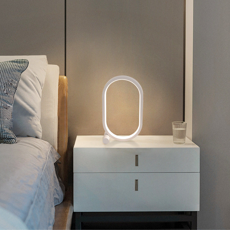 Usb Plug-In Lamp Oval Acrylic Lamp Touch Control Dimmable Modern Simple Creative Night Lam