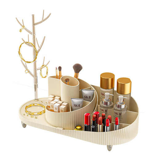 360 Rotating Makeup Organizer with Jewelry Storage