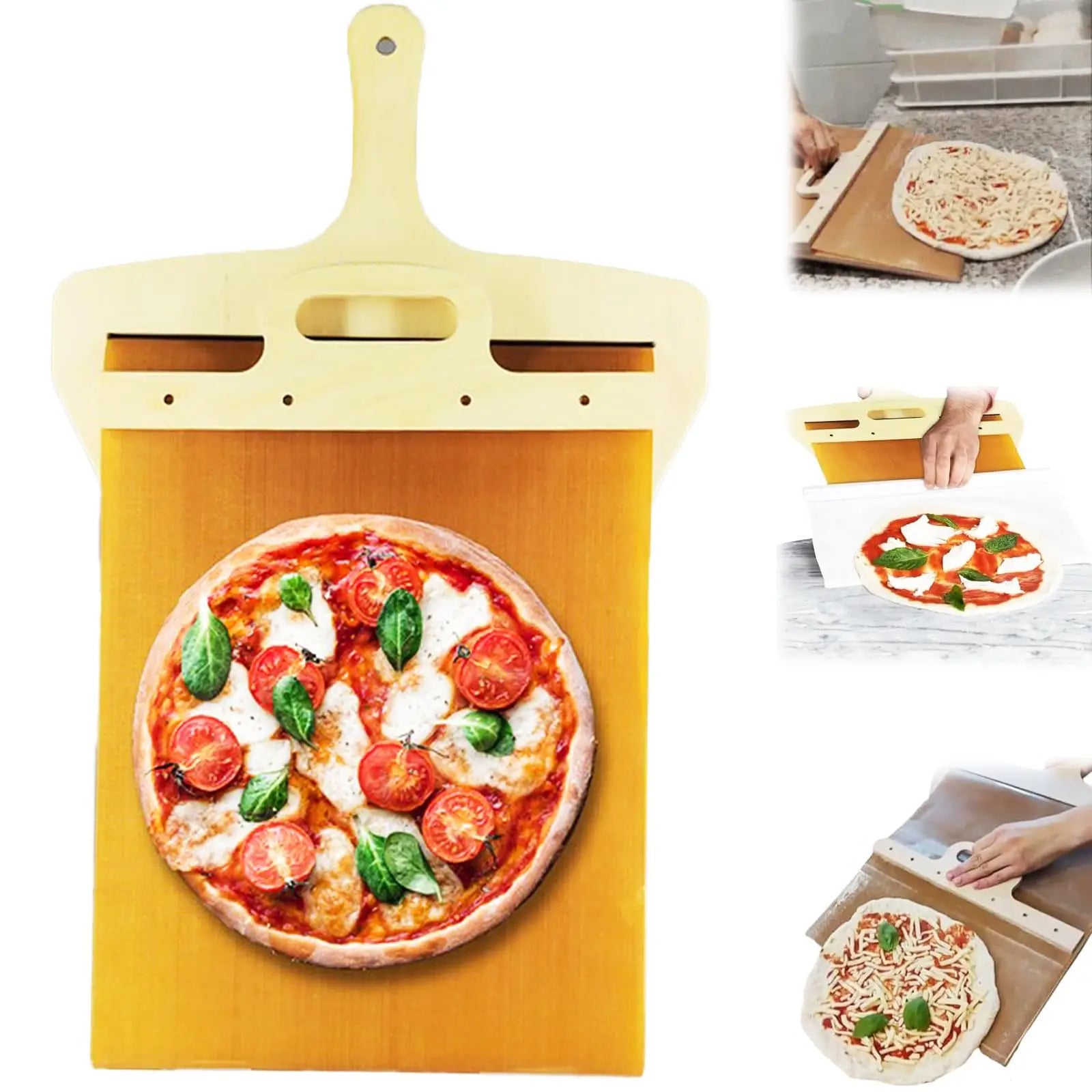Kitchen Gadgets Sliding Pizza Shovel Non Stick Pizza Smooth Cutting Board Storage Transfer
