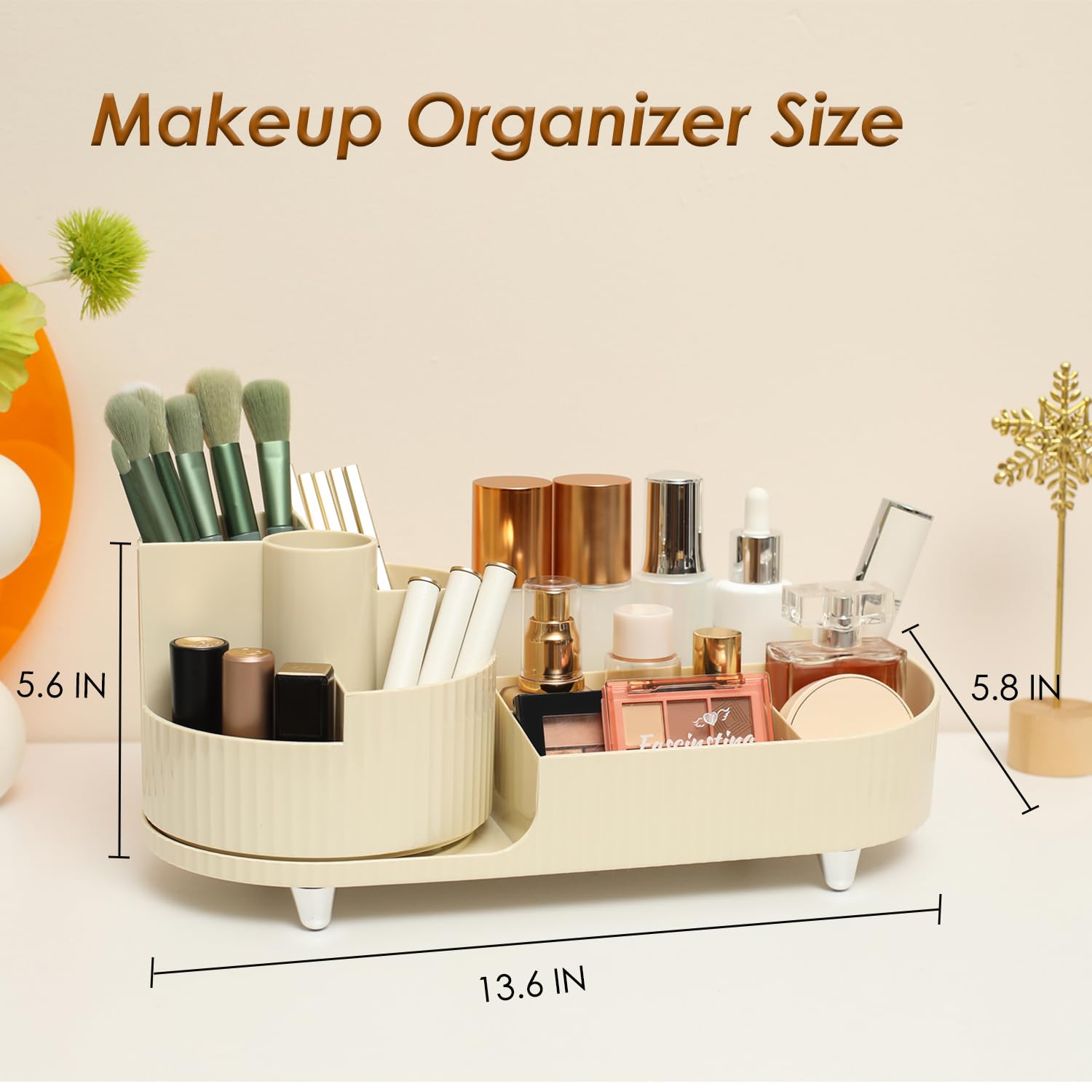 Makeup Organizer Countertop Rotating Makeup Organizer For Vanity Large Capacity Cosmetic D