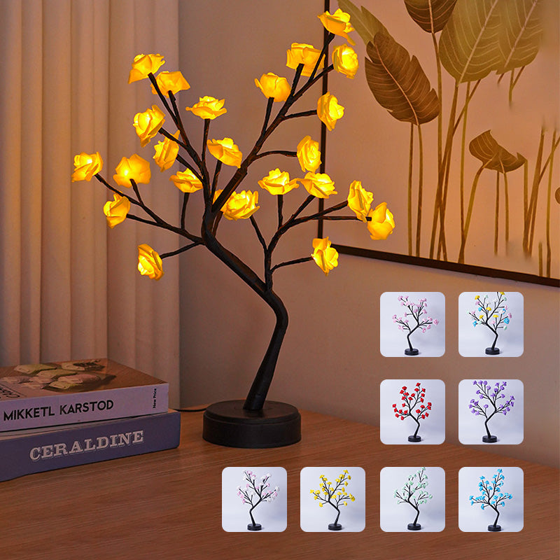Table Lamp Flower Tree Rose Lamps Fairy Desk Night Lights Usb Operated Gifts For Wedding V
