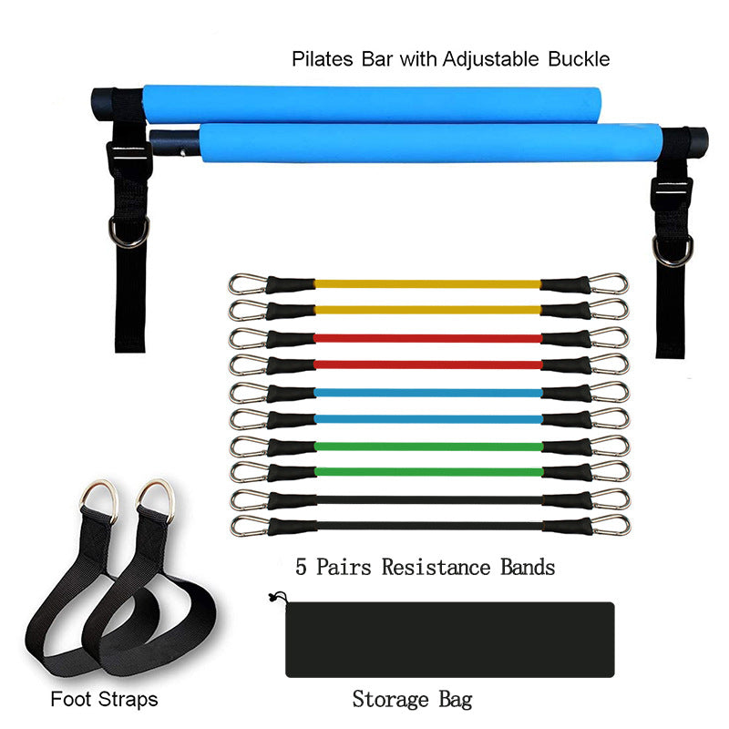 Fitness Yoga Pilates Bar Portable Gym Accessories Sport Elastic Bodybuilding Resistance Ba
