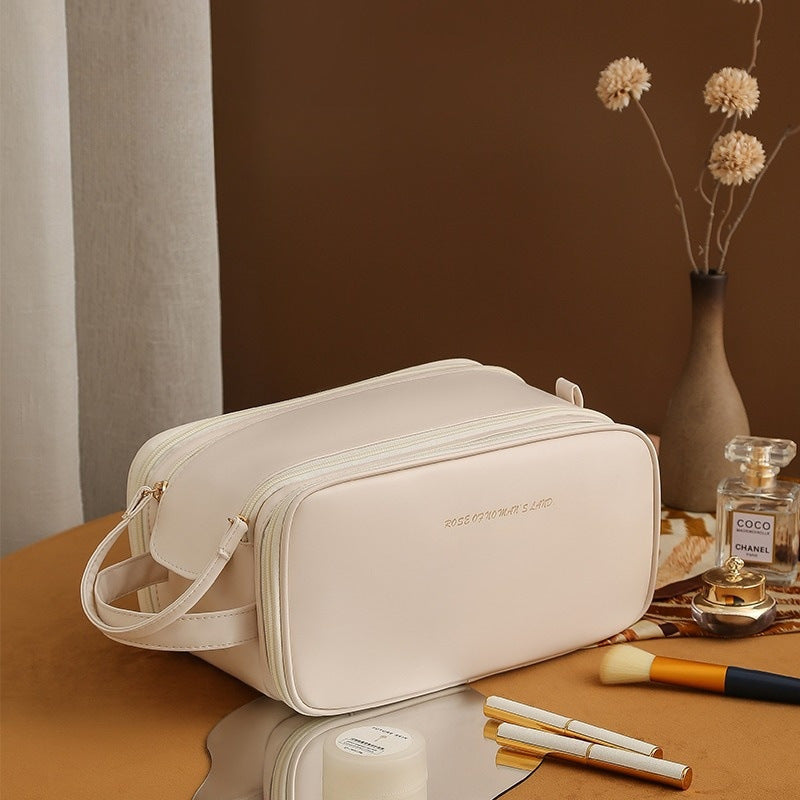 Three-Layer Double Zipper U-Shaped Design Cosmetic Bag Fashion High Capacity Make Up Bags