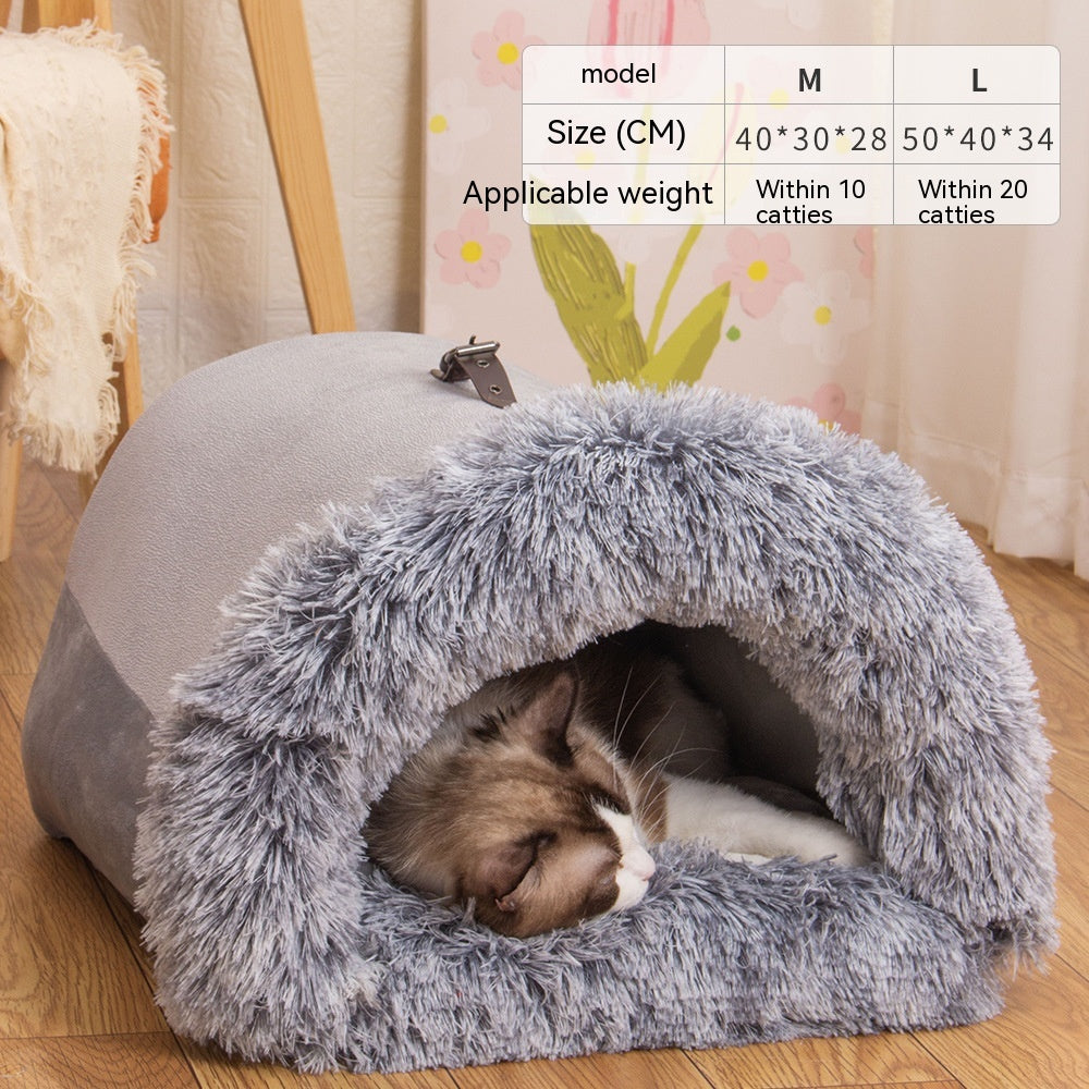 Splice Portable Pet Nest Portable Autumn And Winter Warm Dog Nest Moisture-Proof Long Fur