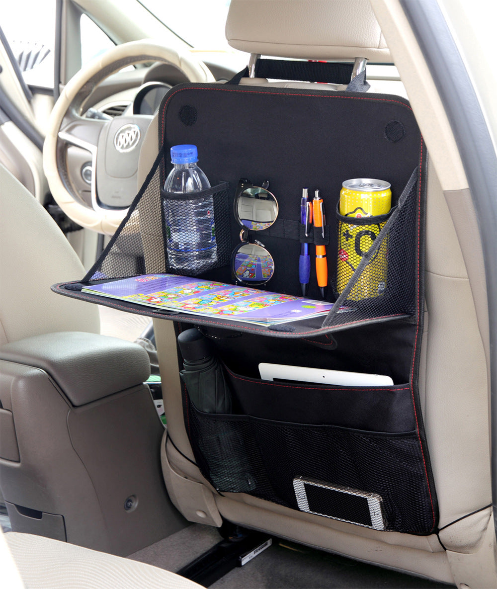 Car Seat Back Storage Bag Car Organizer Bag Foldable Dining Table Tray Travel Storage Bag