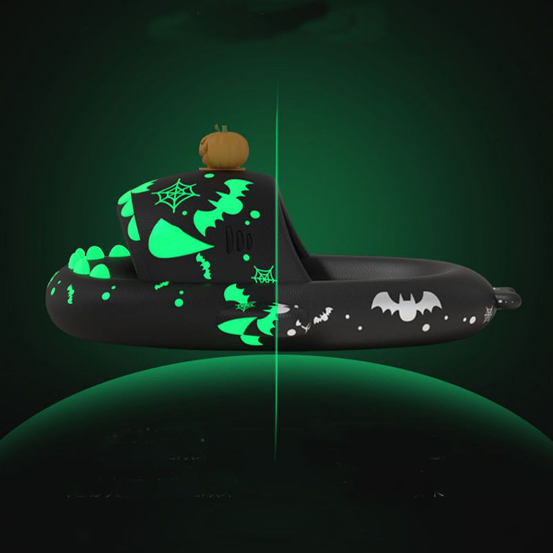 Halloween And Christmas Shoes Ins Luminous Shark Slippers Couple Men Women House Shoes Non